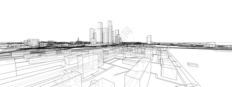 矢量 3d 城市景观 建筑物和道路办公室工程框架创造力建筑学插图房子艺术蓝图摩天大楼图片