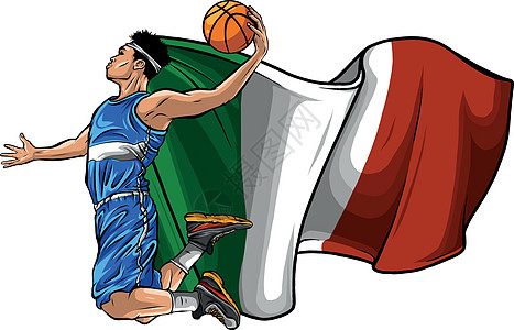 矢量卡通篮球运动员与意大利 fla图片