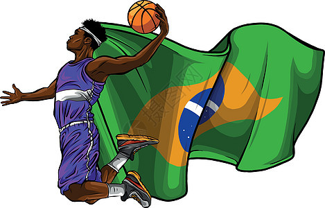 矢量卡通篮球运动员与巴西 fla图片