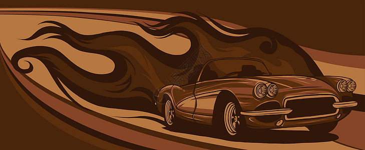 热经典定制汽车卡通矢量它制作图案轿跑车速度引擎艺术跑车轮子古董风俗肌肉鼓风机图片