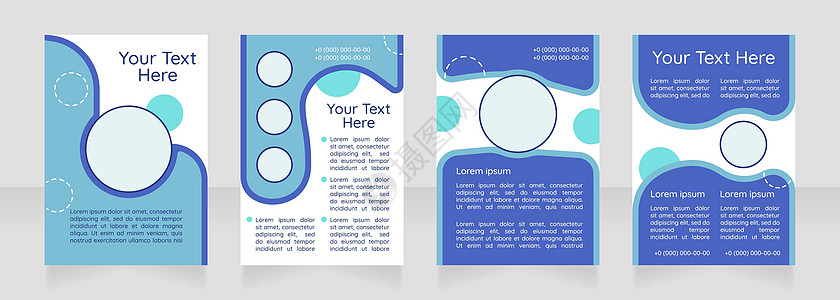 内容丰富的介绍空白小册子布局设计 垂直海报模板集 带有文本的空复制空间 预制的公司报告集合 可编辑传单纸页图片