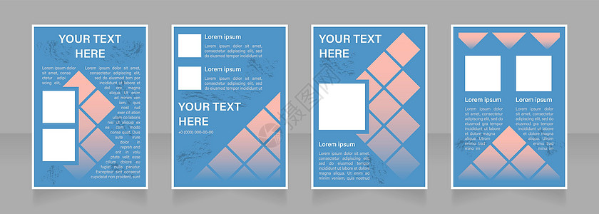 内容推广空白小册子布局设计 市场策略 垂直海报模板集 带有文本的空复制空间 预制的公司报告集合 可编辑传单纸页图片