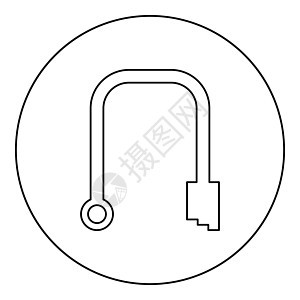 圆圈中的支管图标圆形黑色矢量图解实心轮廓样式图像阀门塑料工具建造工业下水道球座管子弯头通风图片