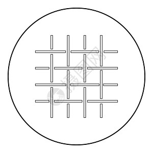 织物纤维网格布纺织图标圆圈黑色矢量图解实心轮廓样式图像组织衣服帆布材料黄麻纺织品羊毛圆形插图针织图片