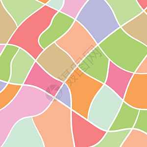 与五颜六色的几何形状的抽象背景 海报横幅卡的设计 彩虹抽象圆三角形插图  3D 纸网格与明亮色彩的微妙融合 复制空格海浪阴影艺术图片