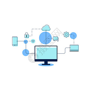计算网络矢量图标设计它制作图案社会服务器编程插图下载商业互联网服务安全软件图片