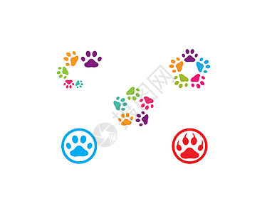 爪子标志 vecto脚印艺术卡通片标识打印诊所插图宠物小狗痕迹图片