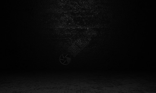 暗光中的空混凝土房间环绕着墙壁背景 水泥房间中间的聚光灯 摘要和墙纸概念 室内和建筑主题 复制空间 3D插画渲染图片
