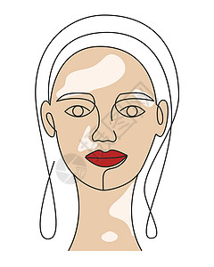 皮肤白皙的女人脸上有白斑线艺术图片
