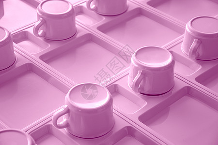 粉红杯一行 对象和使用者概念 咖啡时间主题图片