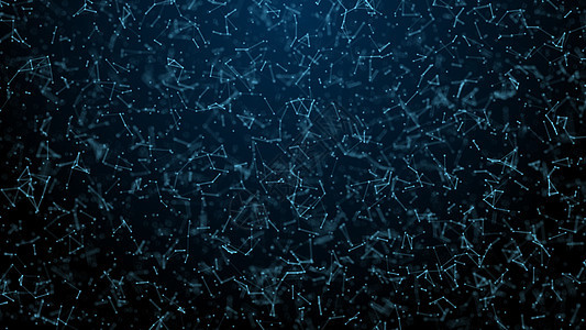 抽象蓝色模糊几何线框网络和蓝色背景空间中的连接点 未来计算机和科学概念的安全性 抽象的技术概念 4K平面设计墙纸粒子商业电脑染色背景图片