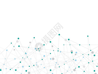 带有蓝色和灰色线点的白色技术和科学抽象背景 业务和连接概念 未来主义和工业 4 0 概念 互联网网络数据链接和网络主题图片