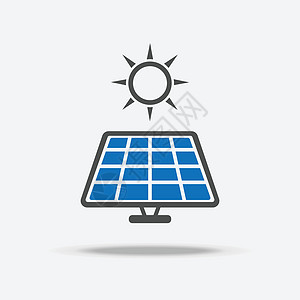 太阳能电池标志和图标 电力和节能概念 插图矢量集合集 符号和符号主题图片