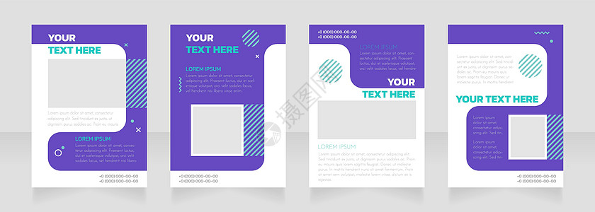 美容服务空白小册子布局设计 服务信息 垂直海报模板集 带有文本的空复制空间 预制的公司报告集合 可编辑传单纸页图片