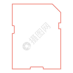 霓虹灯存储卡红色矢量插图平面样式 imag图片