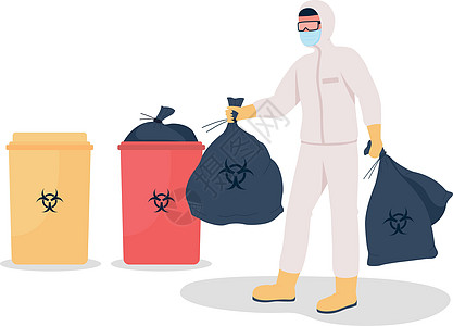 扔掉垃圾平面颜色矢量不露面的特征网络垃圾桶医疗安全感染香椿动画片投掷化学品医院图片