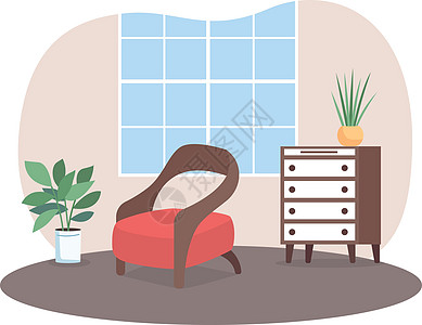 客厅 2D 矢量横幅网络海报家庭扶手椅信息图表房间香椿艺术图片