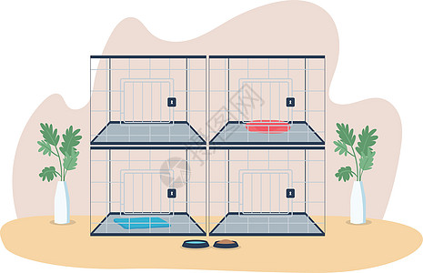 兽医笼子 2D 矢量图片