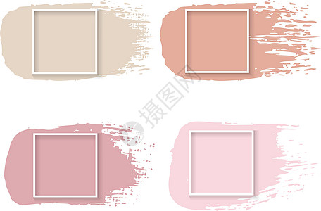 粉红色油漆与白色框架白色背景图片
