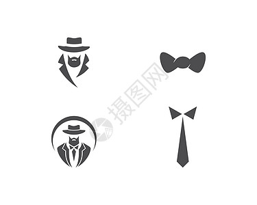 燕尾服标志 vecto衣领纺织品绅士男性插图领带衣服裙子衬衫男人图片