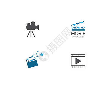 电影标志模板工作室照片插图互联网记录生产徽标黑色投影娱乐图片