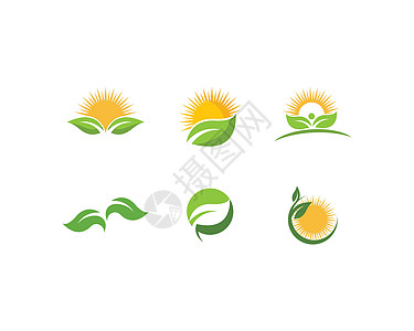 绿叶原木商业太阳环境生活生态农业热带农场公司标识图片