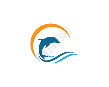 海豚标志图标 vecto乐趣标识圆圈哺乳动物商业游泳旅行蓝色潜水海洋图片