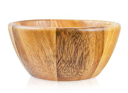 空木碗在白色背景中被孤立烹饪竹子工艺配饰手工家居手工业服务木头商品图片