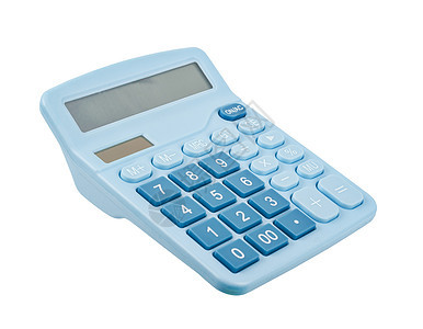 白色背景中孤立的计算蓝色颜色电子工具经济数学帐户青色教育工作展示按钮图片