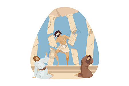 圣经宗教基督教概念历史男人神话信仰精神插图故事英雄旧约寺庙图片