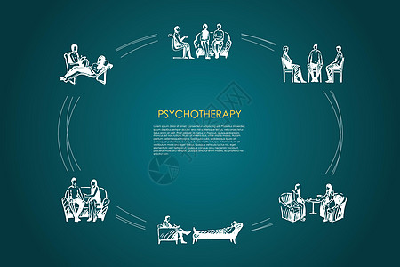 心理治疗心理治疗师与患者矢量概念 se 交谈医院疾病卫生咨询医生诊断咖啡店治疗师精神科草图图片