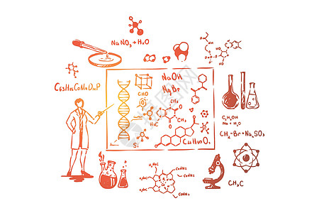 有指针的科学家科学研究实验室设备基因结构研究图片