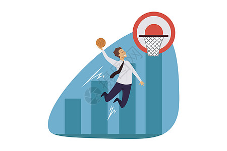 胜利运动领导目标篮球成功商业概念图片