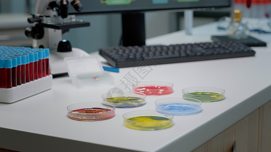 实验室中含有有机物质的微生物菌皮质盘医院液体微生物学管子细胞测试萃取治疗化学临床图片
