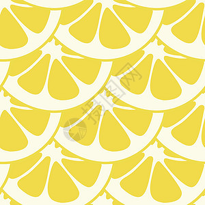 无缝柠檬片模式向量 桌上的柠檬片一手拉图案白色黄色绘画卡通片墙纸艺术装饰品热带食物打印图片