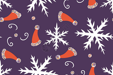 五颜六色的圣诞节和新年无缝模式 剪贴簿纺织壁纸其他表面的矢量设计浆果新年雪花叶子艺术喜庆风格装饰品纹理墙纸图片
