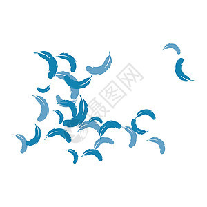 羽毛背景鹅毛翅膀插图装饰纺织品风格蓝色艺术飞行动物图片