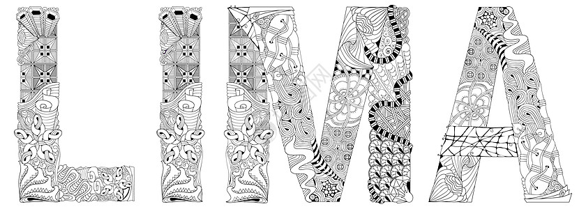 秘鲁首都利马  colorin 的矢量装饰 zentangle 对象图片