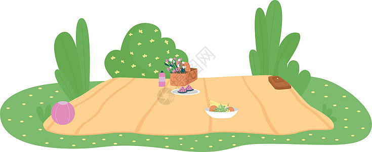 野餐毯 2D 矢量图片