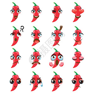 红辣椒表情符号表情符号表达 滑稽可爱的 foo图片