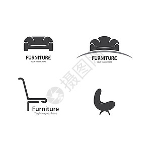家具图标 vecto办公室酒店标识零售长沙发桌子店铺标签品牌休息图片