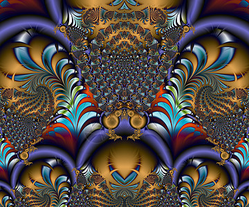 计算机生成抽象多彩分形 artwor风格推介会艺术品想像力黑色几何学马赛克插图形状装饰图片