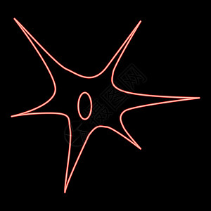 霓虹灯神经细胞图标黑色圆圈红色矢量图平面样式图像图片