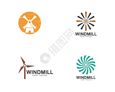 风车徽标模板矢量图标它制作图案农业生态商业天空小麦力量建筑标识插图扇子图片