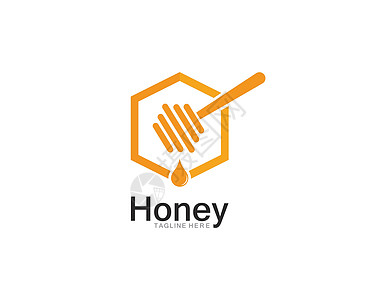 蜂蜜标志模板设计农场蜜蜂蜂窝蜂巢插图梳子产品六边形标签标识图片