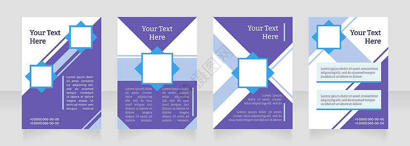 医院病人空白小册子布局设计指南 垂直海报模板集 带有文本的空复制空间 预制的公司报告集合 可编辑传单纸页图片