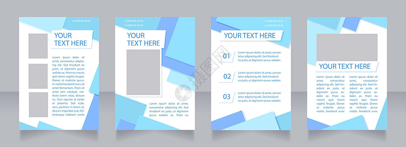 客户服务广告空白小册子布局设计 垂直海报模板集 带有文本的空复制空间 预制的公司报告集合 可编辑传单纸页图片