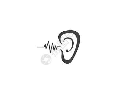 听力徽标模板矢量图标它制作图案援助分贝艺术器官体积插图课程医生听者会议背景图片