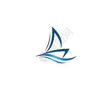 帆船标志矢量 ico风帆巡航蓝色艺术插图运输旅行海洋运动旅游图片