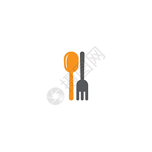 叉子和勺子标志 vecto环境桌子黑色服务按钮用餐餐具咖啡店食物厨房图片